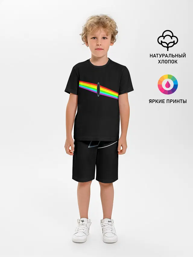 Детская пижама с шортами с принтом «Rainbow»