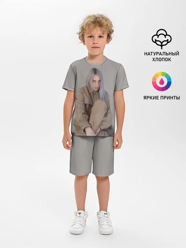 Детская пижама с шортами с принтом «Billie Eilish»