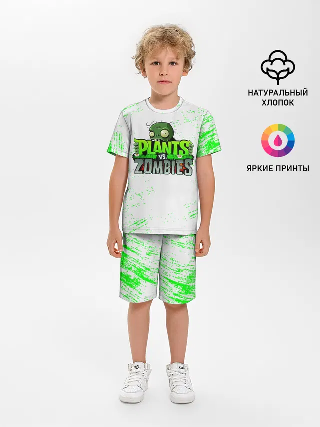 Детская пижама с шортами с принтом «PvZ»
