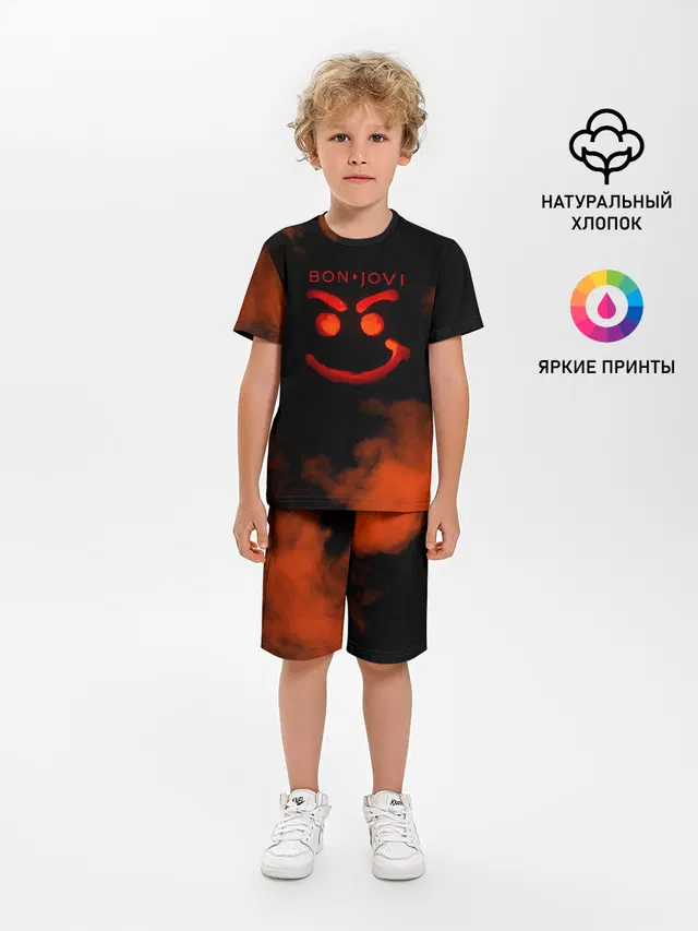 Детская пижама с шортами с принтом «Smiley face»