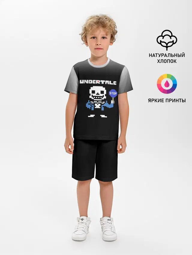 Детская пижама с шортами с принтом «Undertale STOP.»
