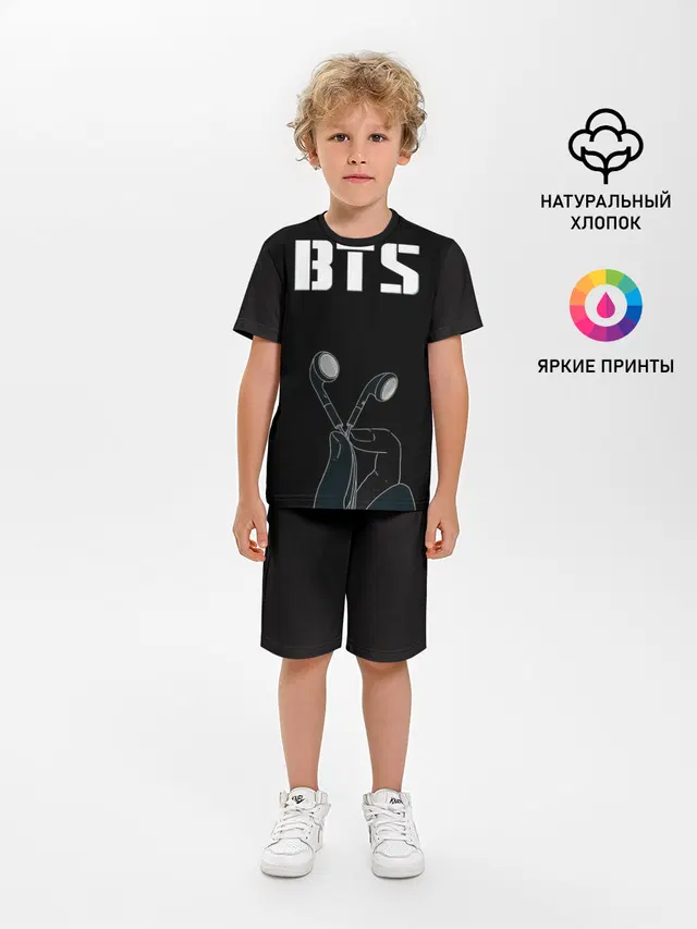Детская пижама с шортами с принтом «BTS»