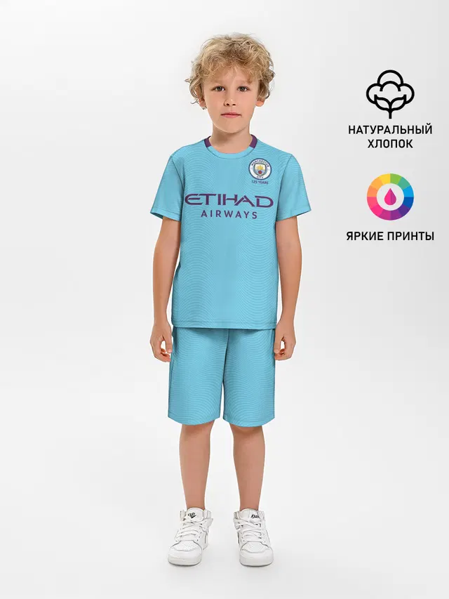 Детская пижама с шортами с принтом «Aguero home 19-20»