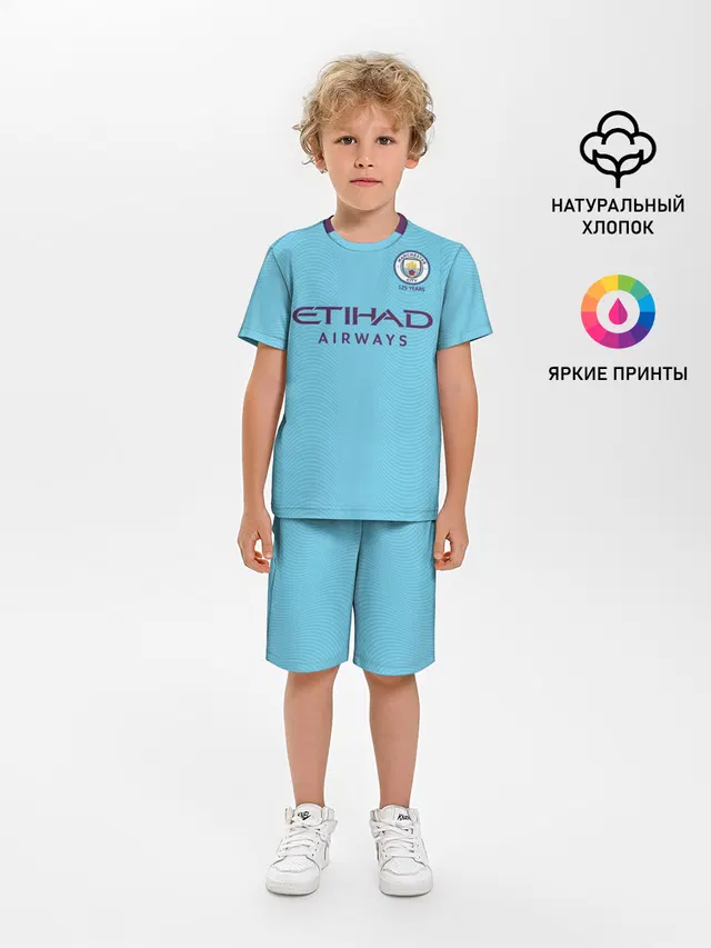 Детская пижама с шортами с принтом «Манчестер Сити — De Bruyne home 19-20»