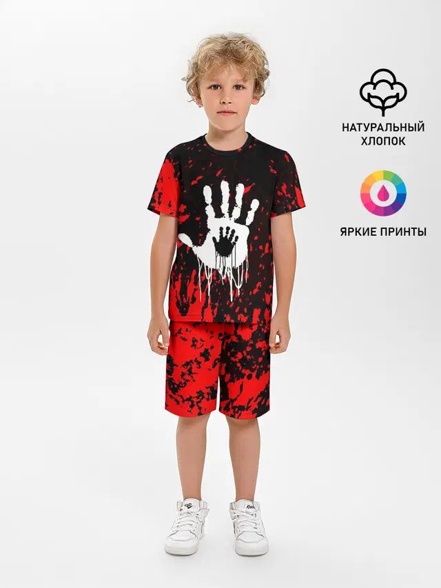 Детская пижама с шортами с принтом «Handprint»