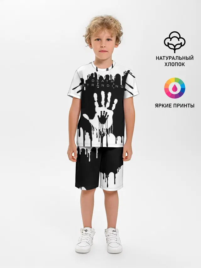 Детская пижама с шортами с принтом «handprint»