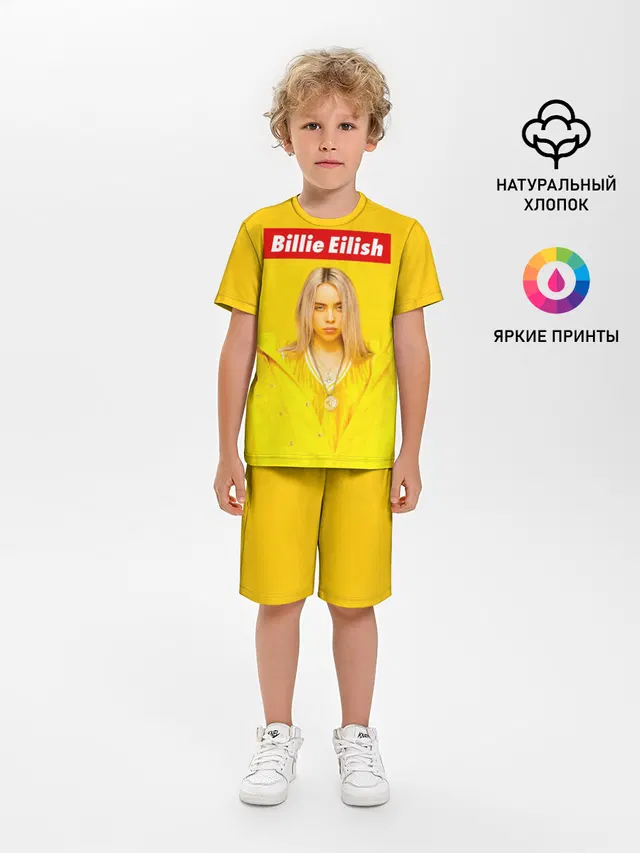 Детская пижама с шортами с принтом «Billie Eilish»