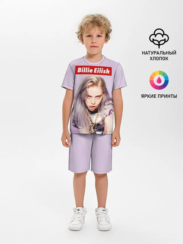 Детская пижама с шортами с принтом «Billie Eilish»