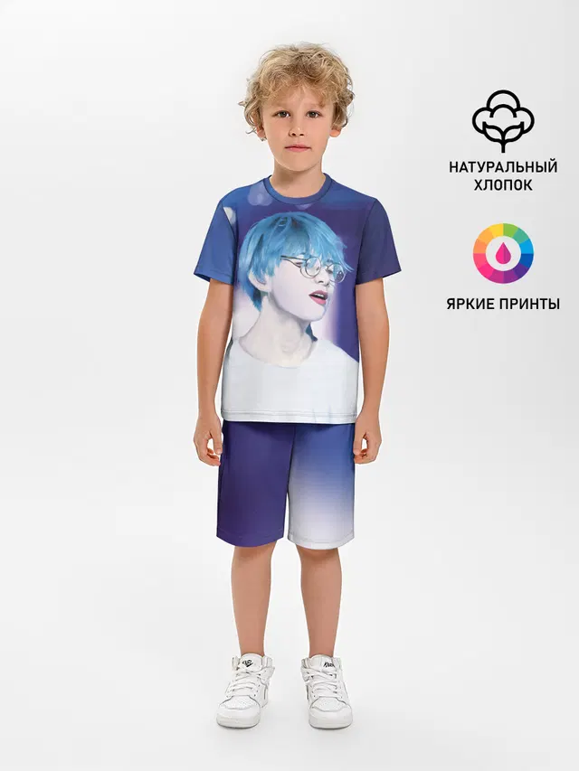 Детская пижама с шортами с принтом «BTS — BTS Blue»