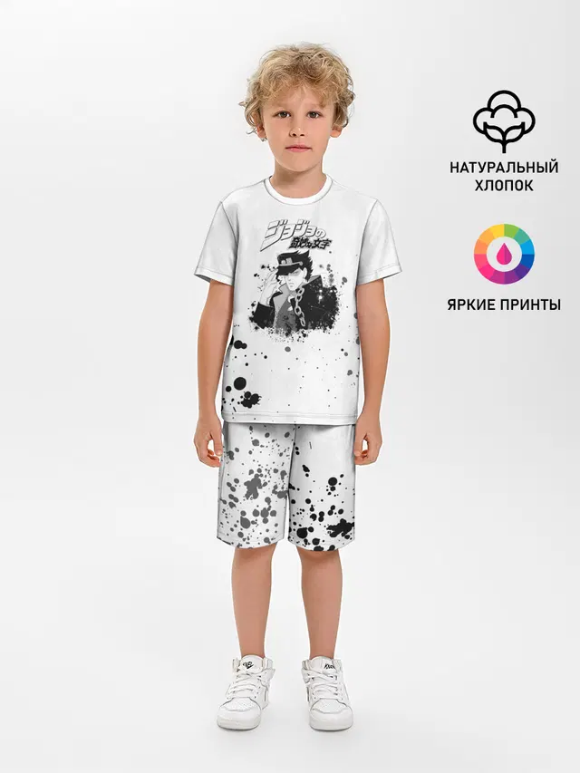 Детская пижама с шортами с принтом «ДжоДжо»