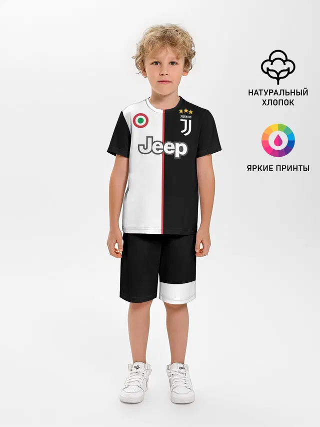 Детская пижама с шортами с принтом «Ювентус — Ronaldo Juventus Home 19/20»