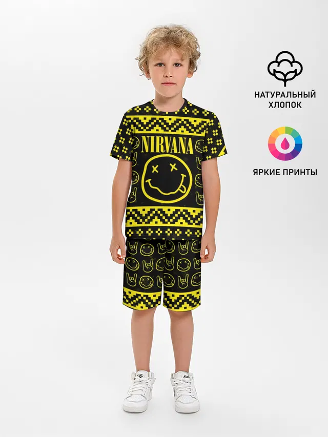 Детская пижама с шортами с принтом «Новогодняя Nirvana»