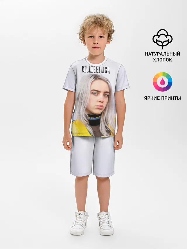 Детская пижама с шортами с принтом «Billie Eilish»