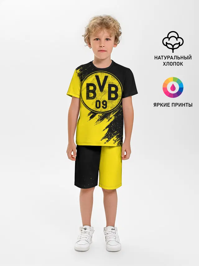 Детская пижама с шортами с принтом «Borussia Dortmund — Боруссия Дортмунд»