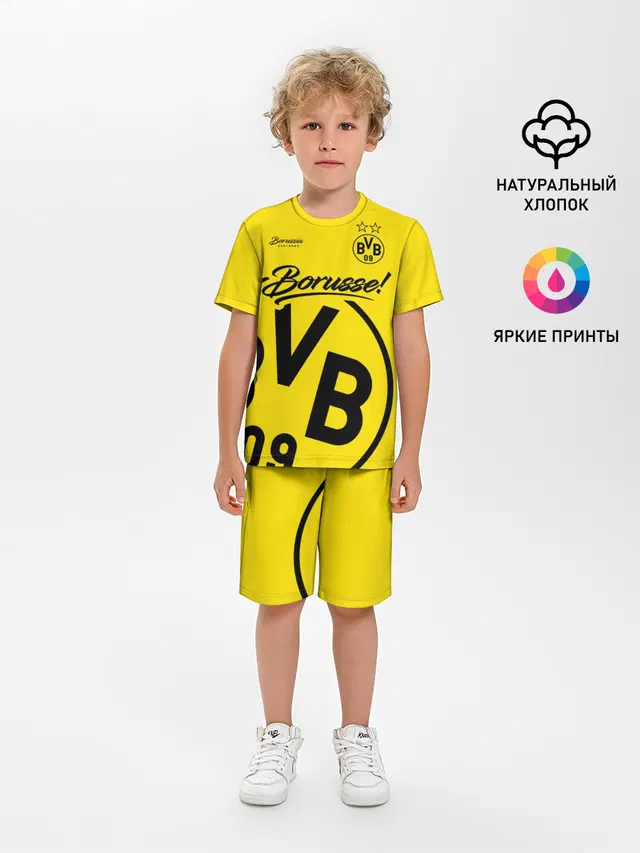 Детская пижама с шортами с принтом «Borussia — Боруссия Дортмунд»