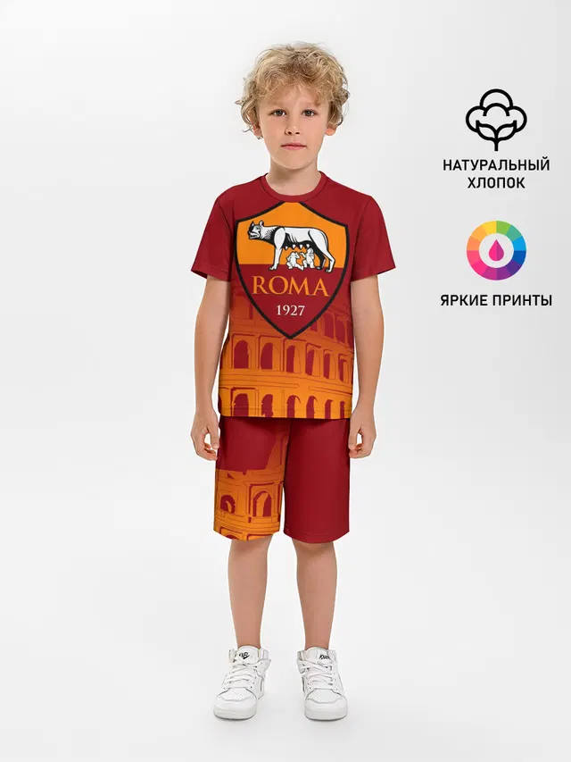Детская пижама с шортами с принтом «Roma»