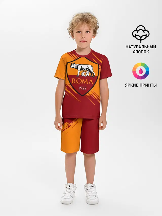 Детская пижама с шортами с принтом «Roma»