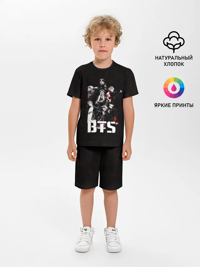 Детская пижама с шортами с принтом «BTS»
