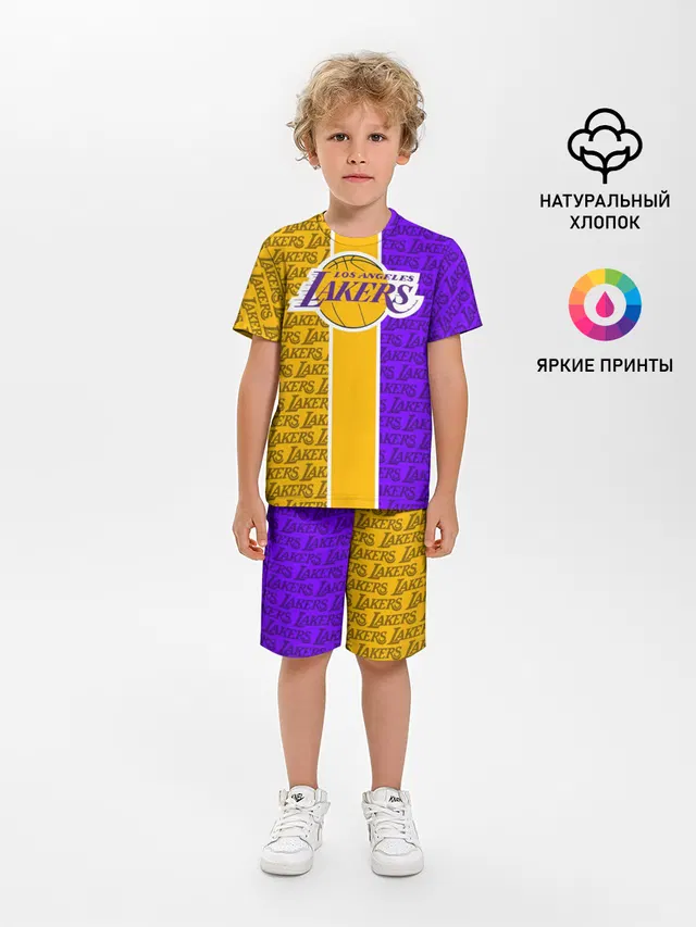 Детская пижама с шортами с принтом «Лейкерс — LA LAKERS»