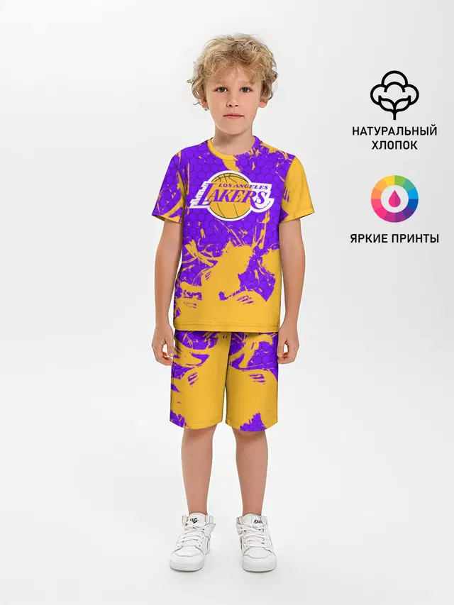 Детская пижама с шортами с принтом «Лейкерс — LA LAKERS»