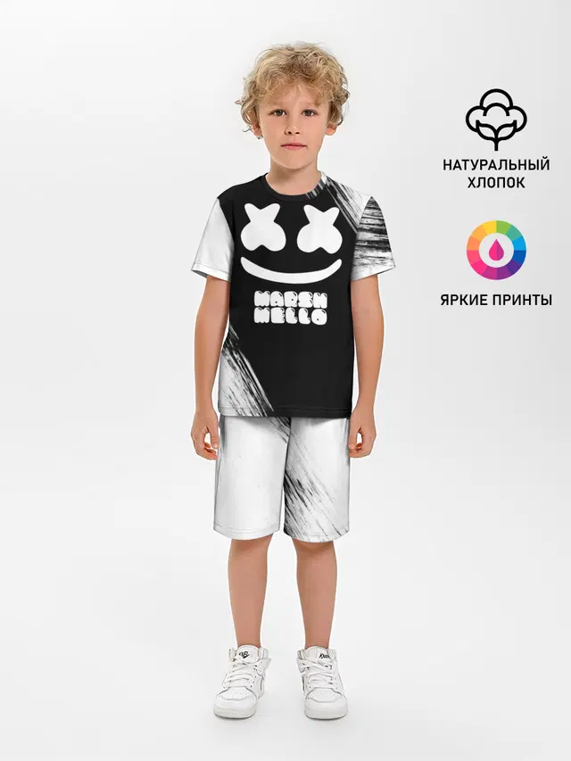 Детская пижама с шортами с принтом «Marshmello 4»
