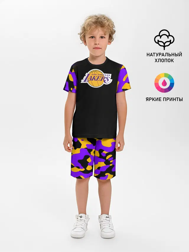 Детская пижама с шортами с принтом «Лейкерс — LA LAKERS»