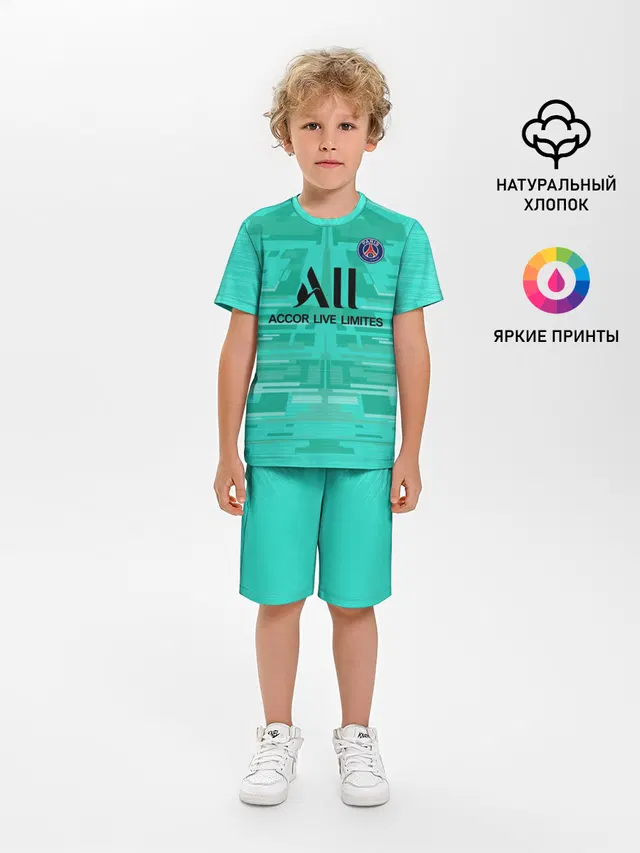 Детская пижама с шортами с принтом «ПСЖ — Navas GK away 19-20»