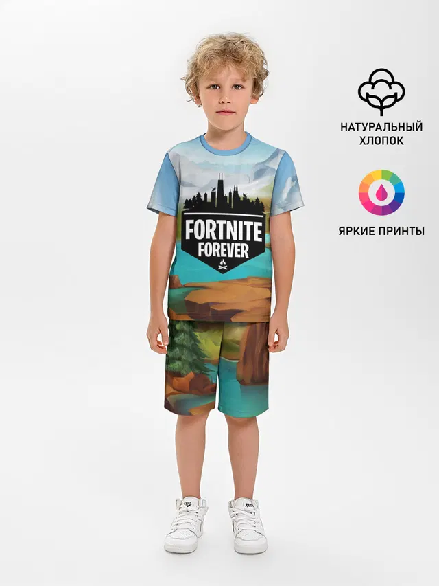 Детская пижама с шортами с принтом «Fortnite Forever»