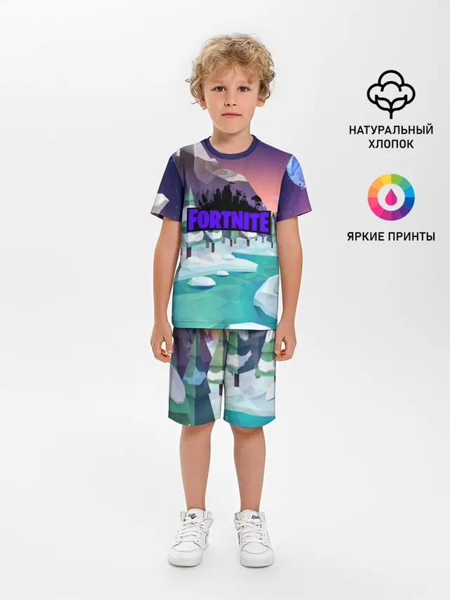 Детская пижама с шортами с принтом «Night sky»