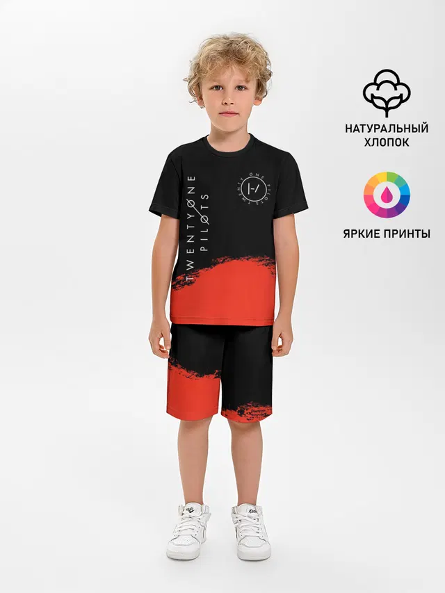 Детская пижама с шортами с принтом «logo»