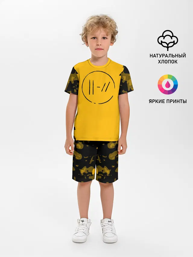 Детская пижама с шортами с принтом «Logo»