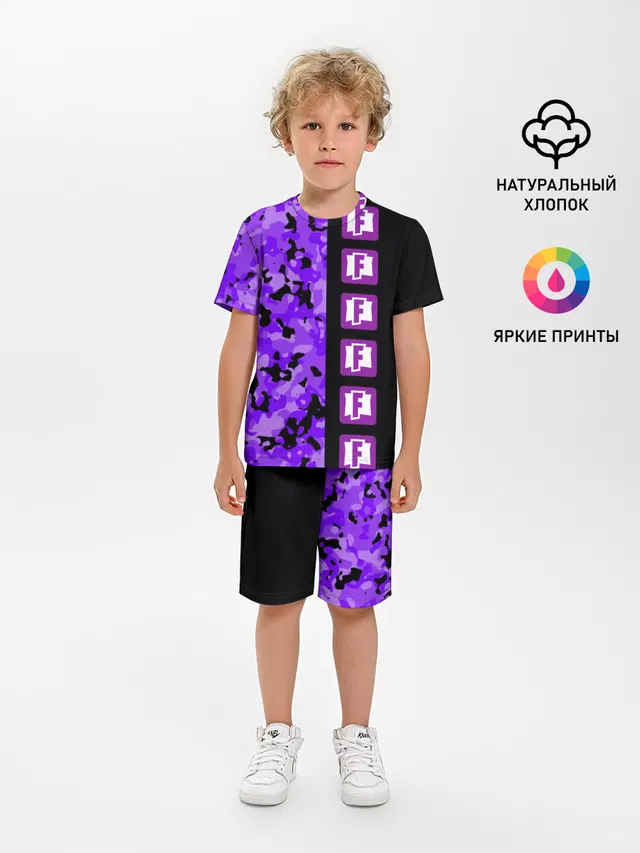 Детская пижама с шортами с принтом «Camouflage»