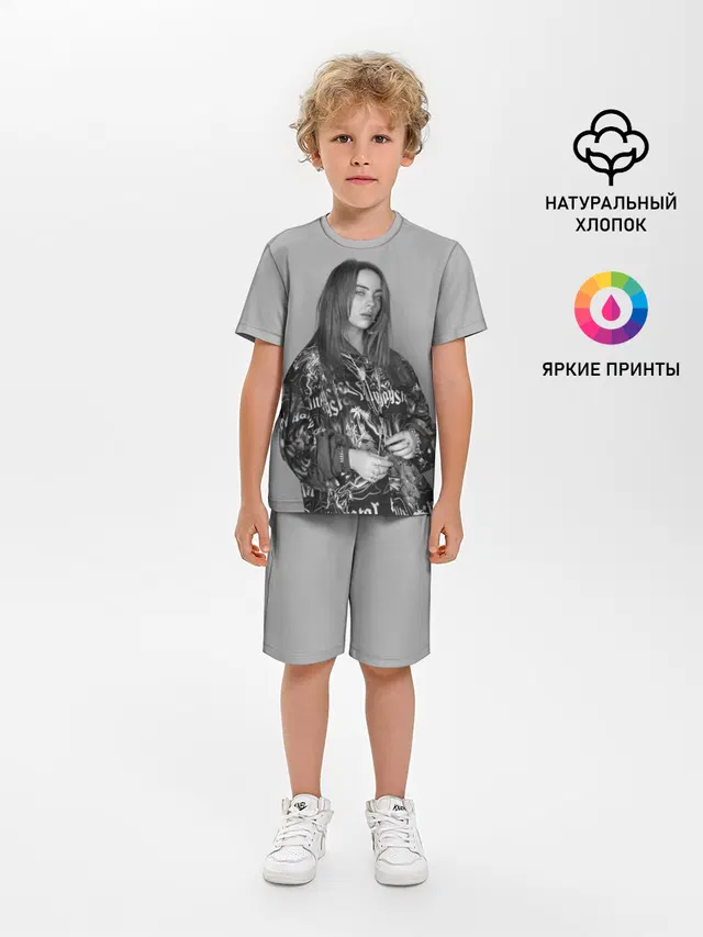 Детская пижама с шортами с принтом «Billie Eilish»