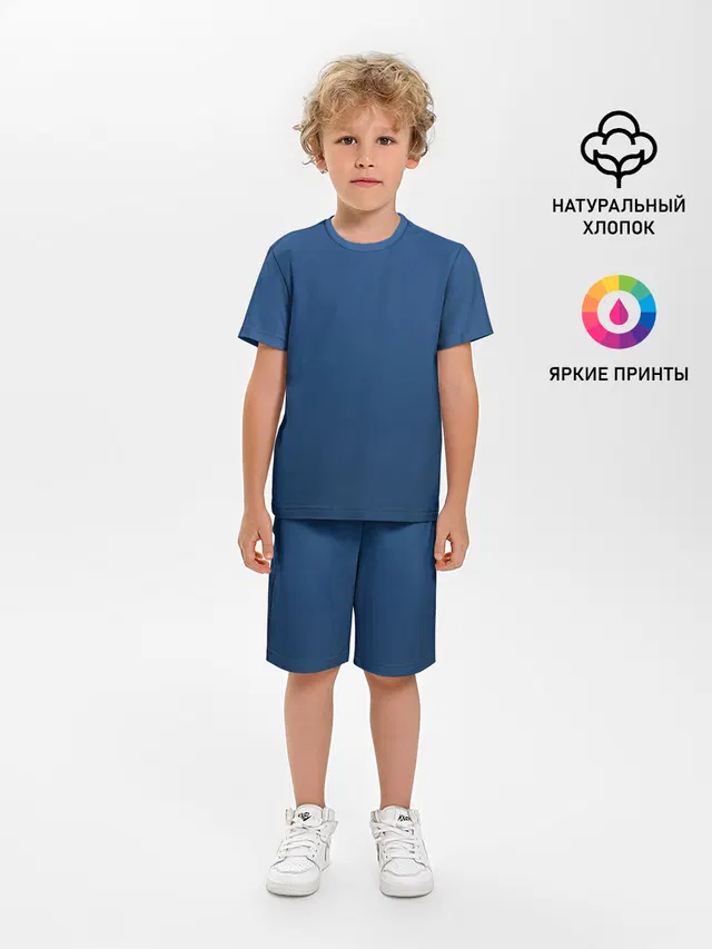 Детская пижама с шортами с принтом «19-4052 Classic — 19-4052 Classic Blue»