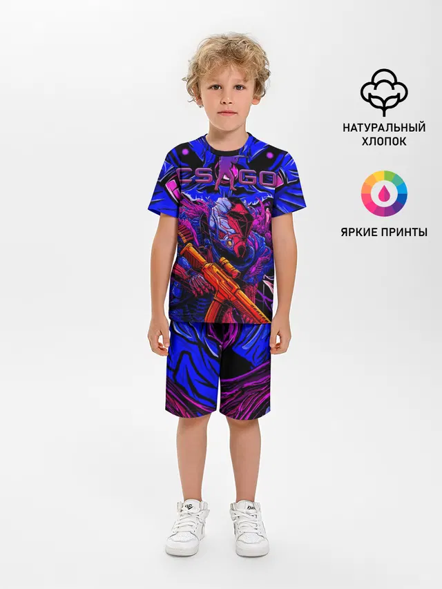 Детская пижама с шортами с принтом «Soldier — CS GO hyper beast IMBAskin»