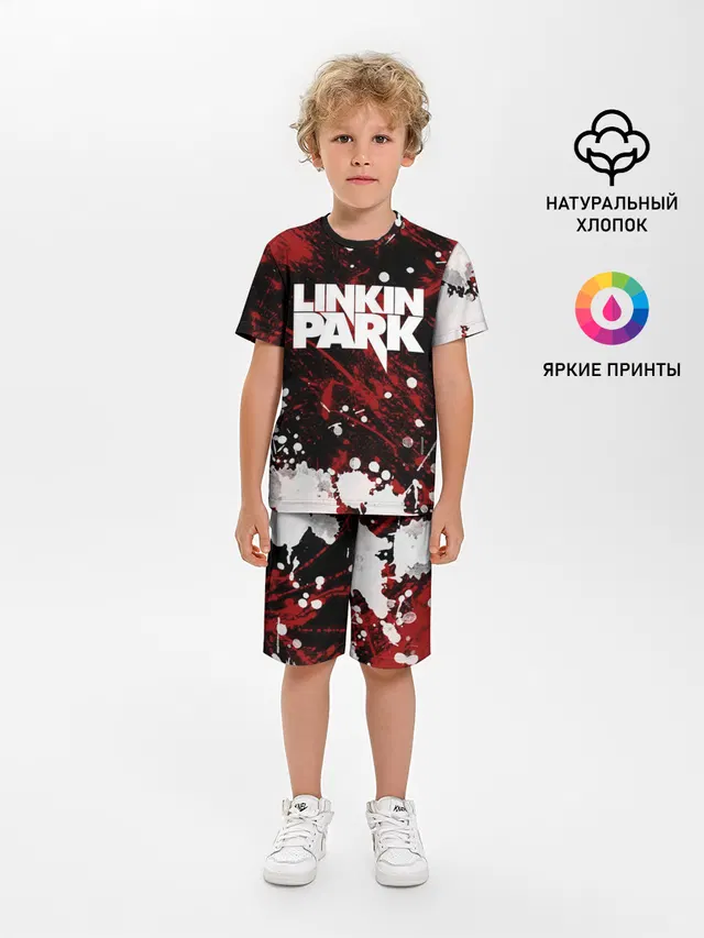 Детская пижама с шортами с принтом «Linkin Park logo»