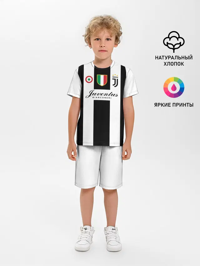 Детская пижама с шортами с принтом «Ювентус — JUVENTUS BIANCONERI»