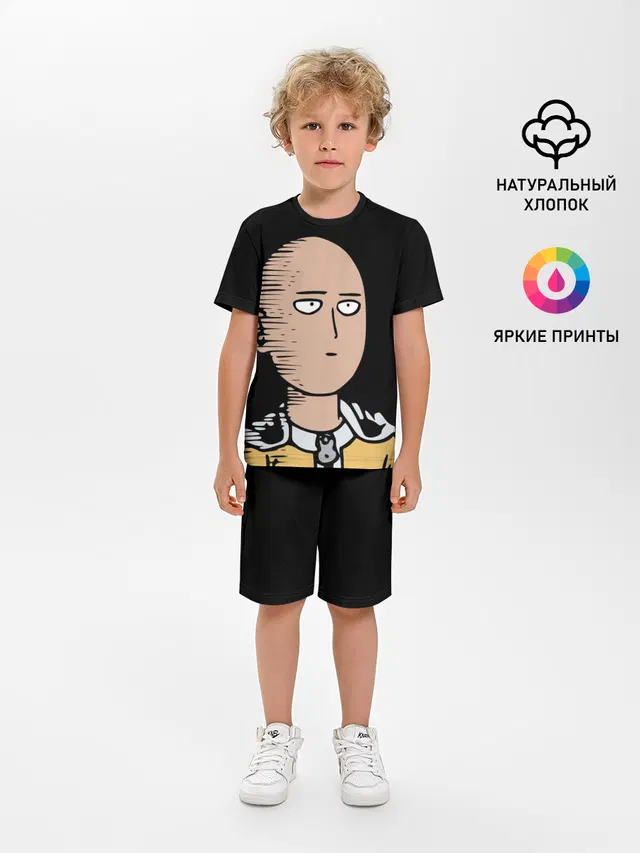 Детская пижама с шортами с принтом «Ванпанчмен — One-Punch Man Ванпачмен»