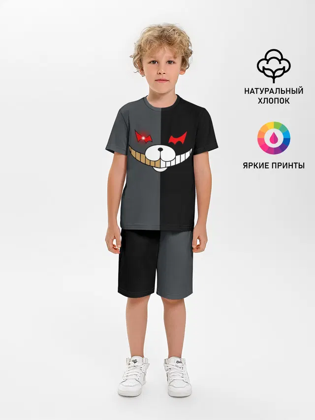 Детская пижама с шортами с принтом «KUROKUMA x MONOKUMA»