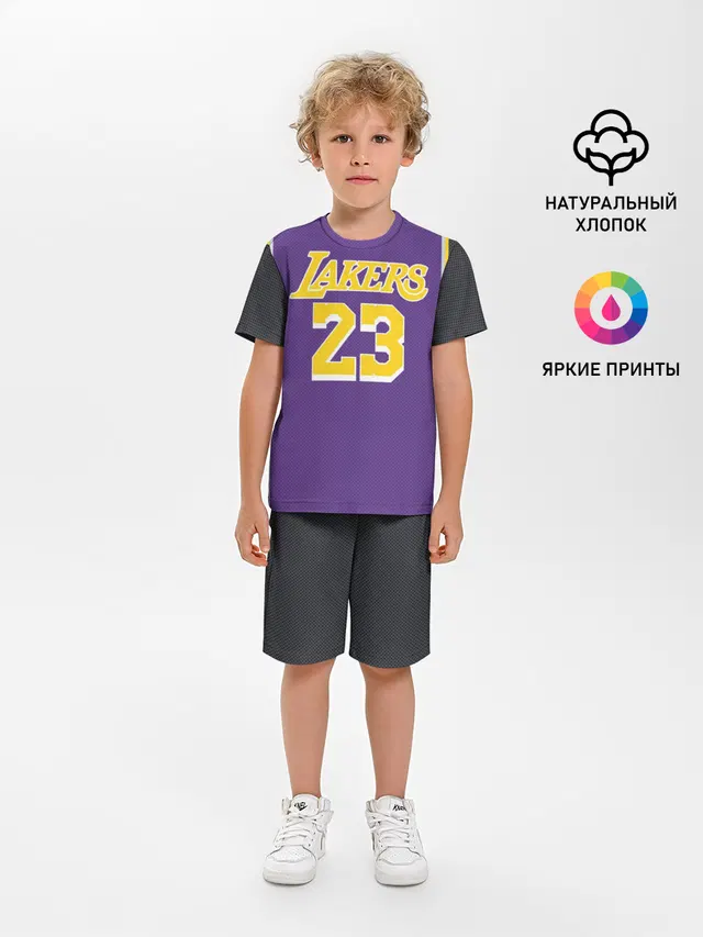 Детская пижама с шортами с принтом «НБА — James LA Lakers 2019»