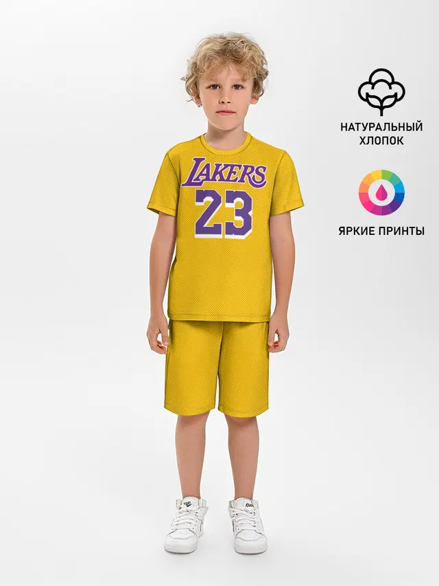 Детская пижама с шортами с принтом «НБА — James 18-19 LA Lakers home»