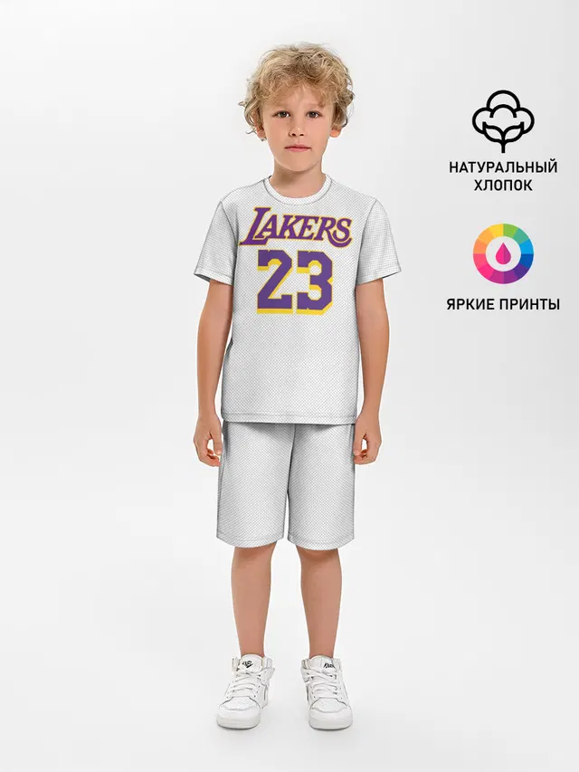 Детская пижама с шортами с принтом «НБА — James 18-19 third LA Lakers»