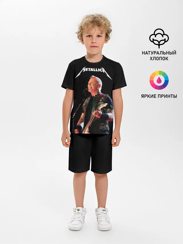 Детская пижама с шортами с принтом «Metallica»