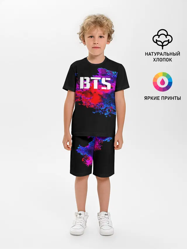 Детская пижама с шортами с принтом «BTS»