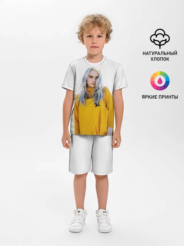 Детская пижама с шортами с принтом «Billie Eilish»
