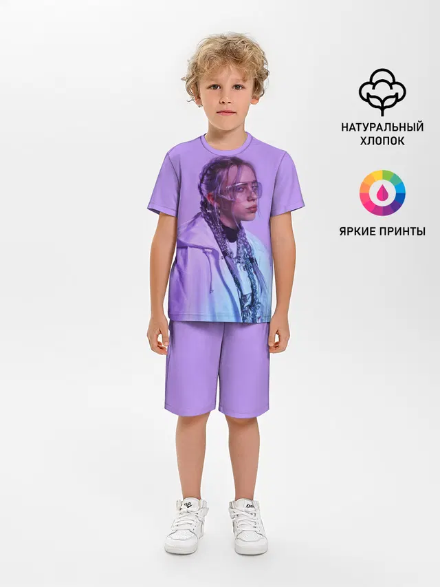 Детская пижама с шортами с принтом «Billie Eilish»
