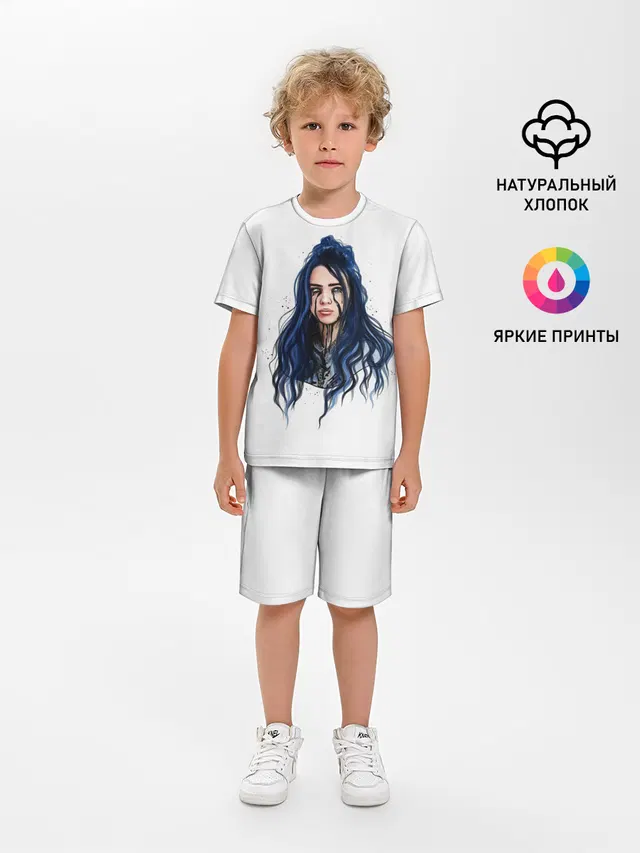 Детская пижама с шортами с принтом «Billie Eilish»