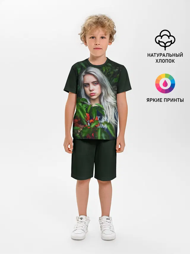 Детская пижама с шортами с принтом «Billie Eilish»