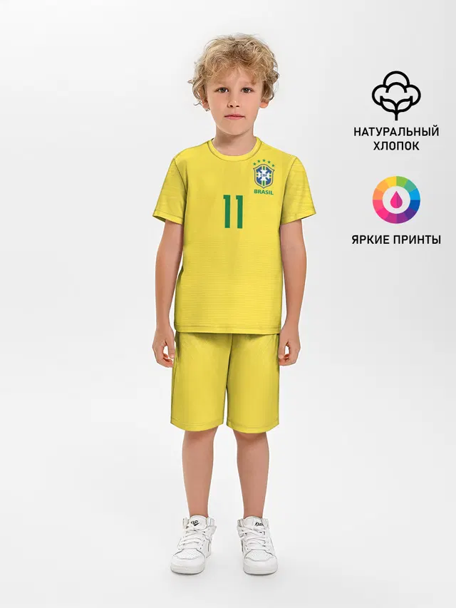 Детская пижама с шортами с принтом «Coutinho home WC 2018»