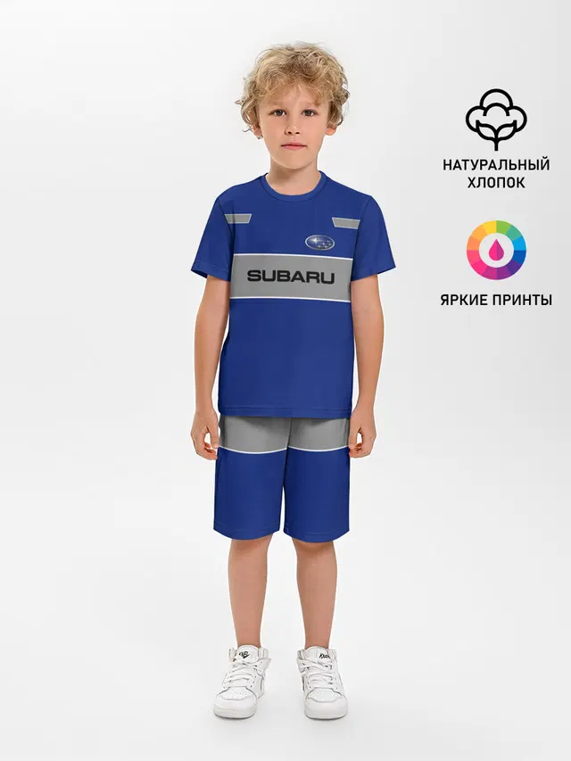 Детская пижама с шортами с принтом «Subaru»